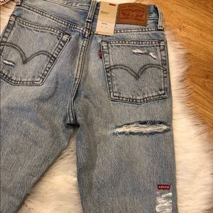 Levi 501 distressed jeans
